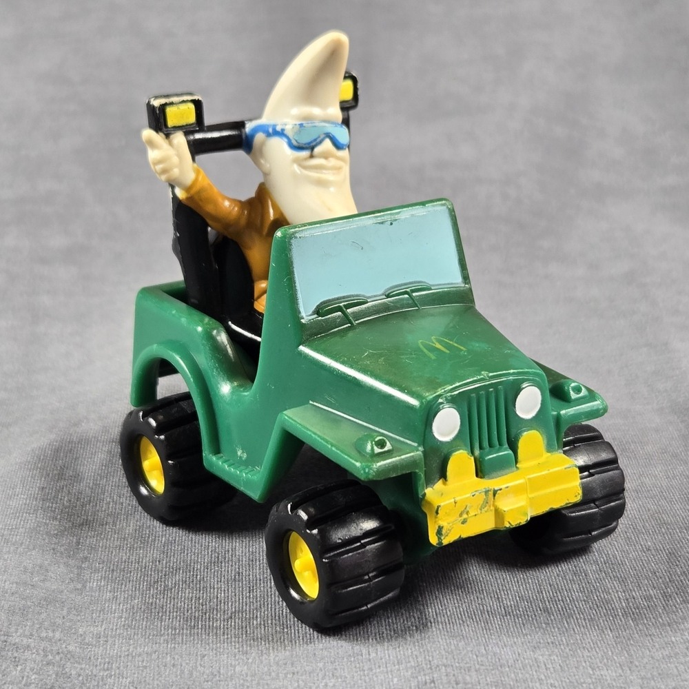 Vintage 1988‎ McDonald's Mac Tonight Moon Man in Green Jeep Retro Happy Meal Toy